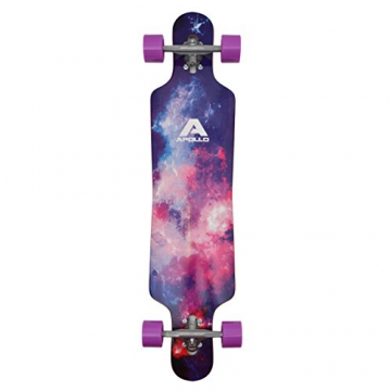 Apollo Longboard Supernova Komplettboard mit High Speed ABEC Kugellagern, Drop Through Freeride Skaten Cruiser Board - 