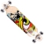FunTomia® Longboard Skateboard Board Skaten Cruiser Komplettboard mit ABEC-11 High Speed Kugellager T-Tool (Modell Freerider - Farbe Grün/Rot Auge mit LED Rollen) - 