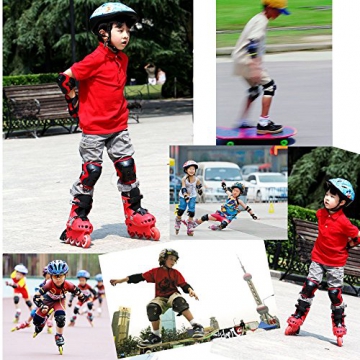 G-i-Mall kinder Protektoren Set - Kind's Knieschützer Ellenbogenschützer Handgelenkschoner Schutzset für Roller Skaten Skateboard Radfahren (Grün) - 