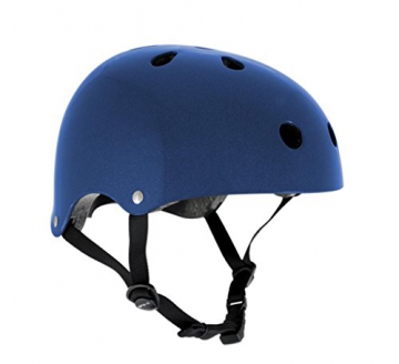 Helm für Skater,Scooter,Biker (Blau metallic, S - M / 53 - 56 cm) -