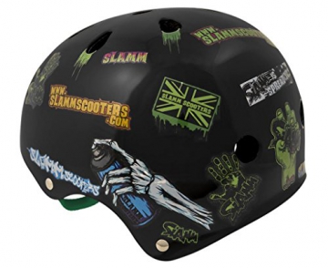 Helm für Skater,Scooter,Biker (Helm - Black Sticker, L - XL / 57 - 59 cm) - 