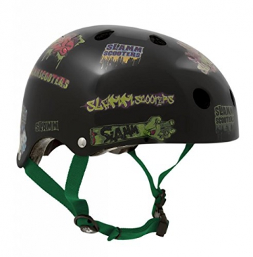 Helm für Skater,Scooter,Biker (Helm - Black Sticker, L - XL / 57 - 59 cm) -