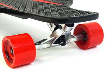MAXOfit® Kunststoff Longboard XP 5.0 (rot/rot), 92 cm, extrem robust und sehr gut lenkbar, der neueste Trend - 