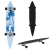 [pro.tec] Longboard (116 x 22 x 12 cm)(ABEC 7 - Kugellager) (hellblau - Palmenmotiv) Skateboard / Surfer board /Retro board / -