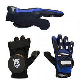 Streetdevil Longboard/Skateboard Slide Glove/Handschuhe in Blau mit je 3 Pucks, Größe XL -