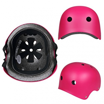 SymbolLife Skateboard / Skate Protektoren Set mit Helmet -- Skate Helmet Knie Pads Elbow Pads mit Handgelenkschoner für Skate, Skateboard, Roller Skate, BMX, Bike und anderen Extreme Sports, M Rose - 